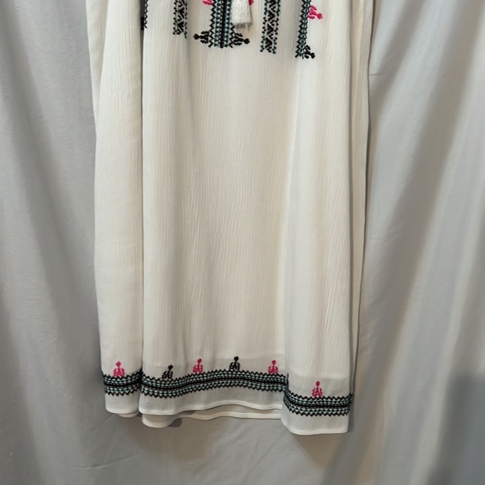 Gibson Latimer Womens Multicolor Embroidered White Dress Size Small - Picture 5 of 9